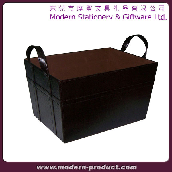 Leather made with handles garden storage box