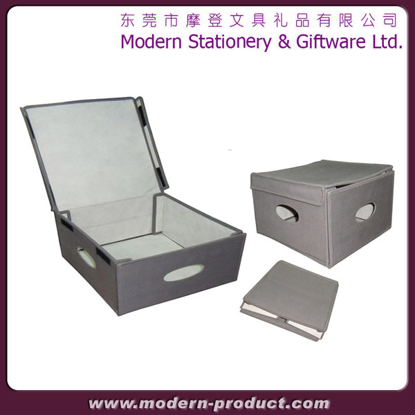 Durable and foldable fabric storage boxes with lids