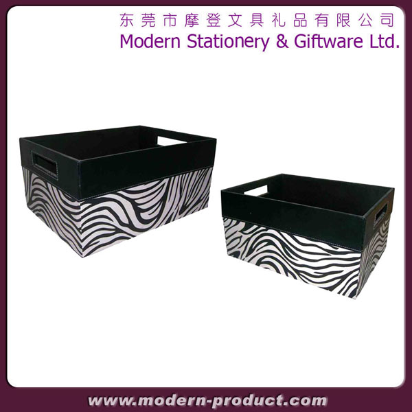 Interesting print leather zebra storage box