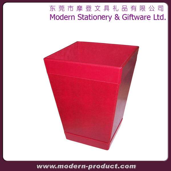 2013 high quality square pu leather garbage container