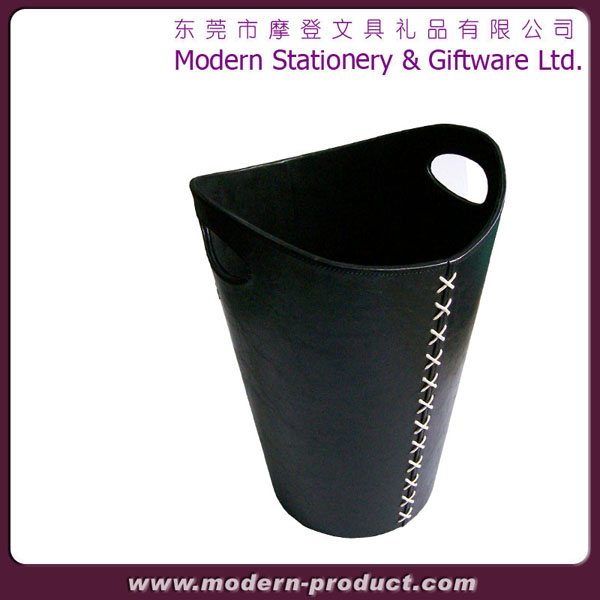 2013 high quality PU leather garbage can