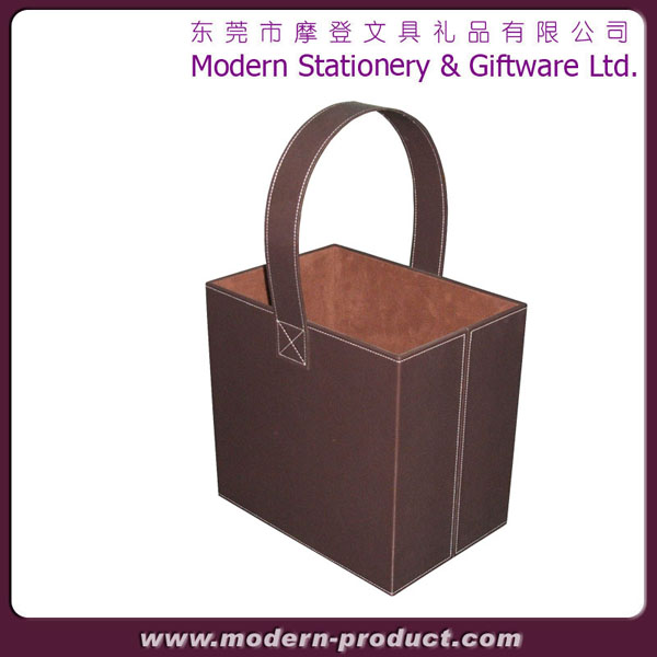 2013 New design faux leather storage basket