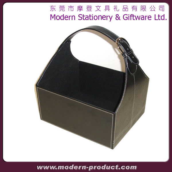 2013 popular fashion leather storage basket