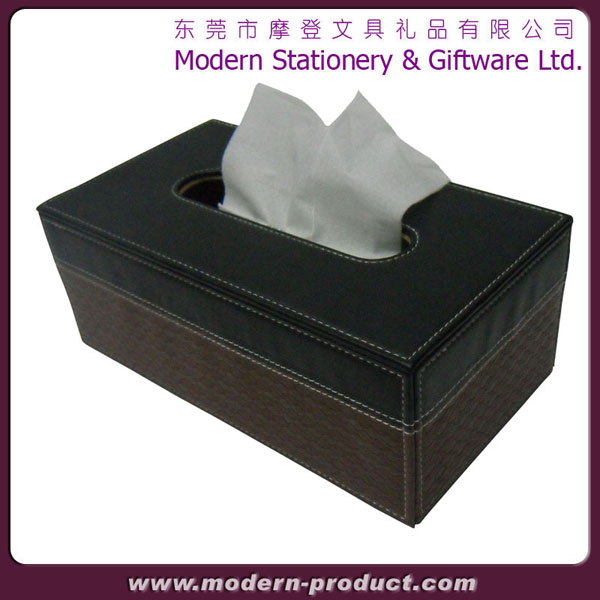 Salable leather facial rectangular tissue box