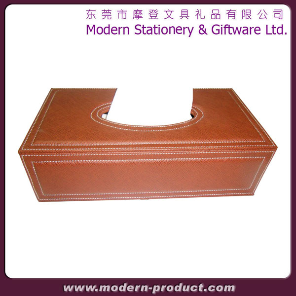 Small facial faux leather tissue box