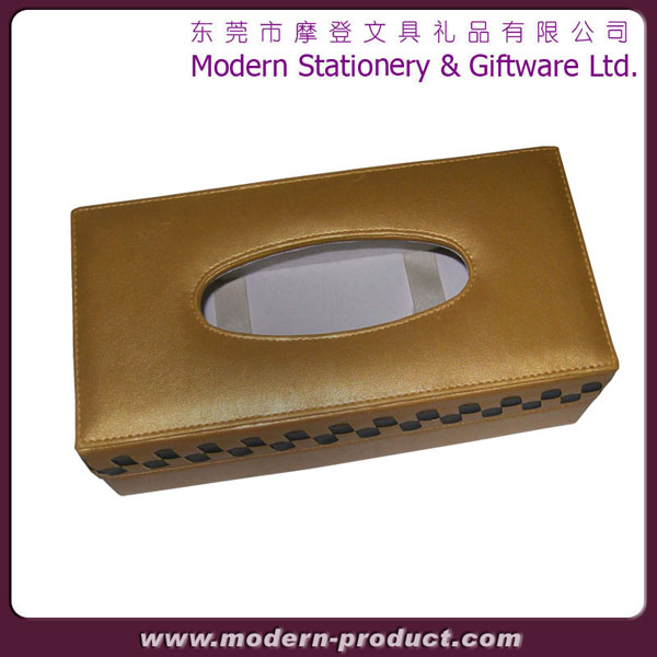 2013 new design square leather tissue box