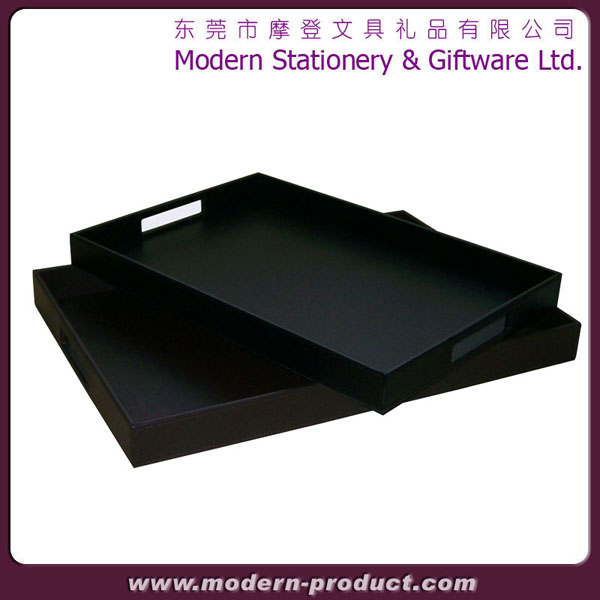 High quality fake leather service tray for hotel use