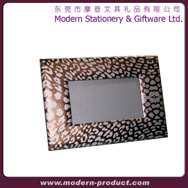 Fashionable 1C printing metallic PU leather photo frame
